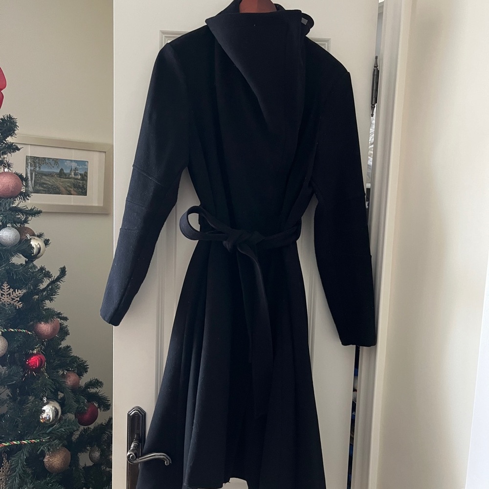 BCBGMaxAzria Black Long Wool Coat